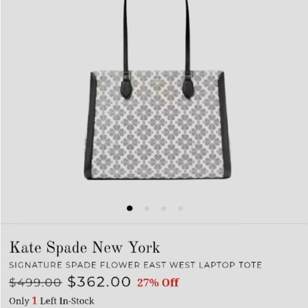 Kate Spade Black and White Laptop Bag